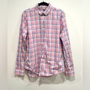 Express Men’s Pink Plaid Button Up Shirt PREOWNED